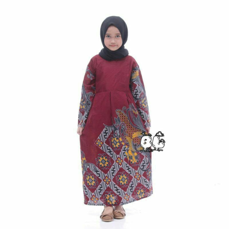 Baju couple keluarga terbaru//Batik Couple Keluarga Modern Sania Ruffle Ori Ndoro Jowi Dnt//baju atasan wanita seragam terlaris motif kenari merah-Gamis anak