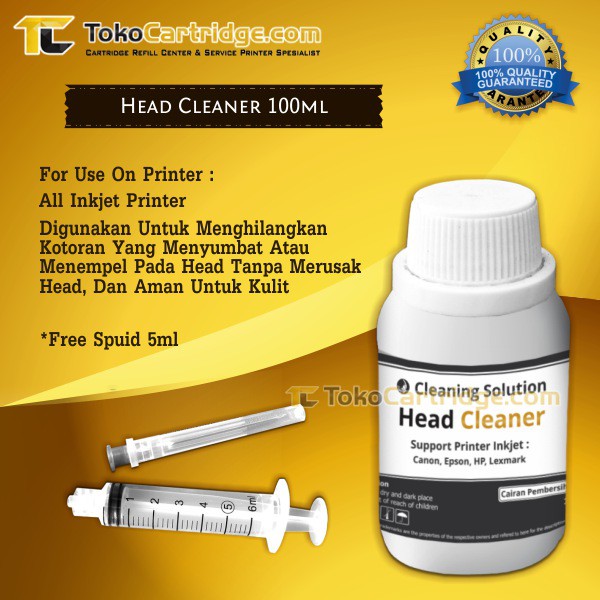 Head Cleaner 100ml Inktec Original Repackaging Pencuci head pembersih printhead printer Canon Epson