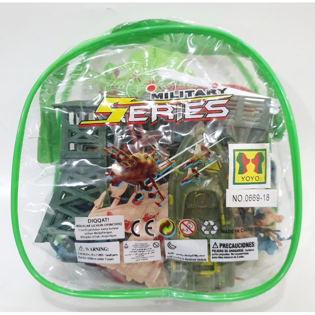 Best Item MAINAN COMBAT SET TENTARA FIGURE MILITARY EQUITMENT TAS RANSEL KECIL
