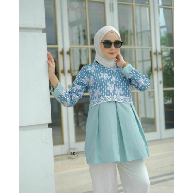 BLOUSE BATIK MODERN SOFTCOLOR MIX MOSCRAPE | ATASAN WANITA | M-L-XL-XXL