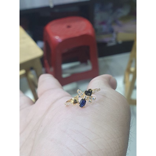 cincin capung batu biru cakep banget emas