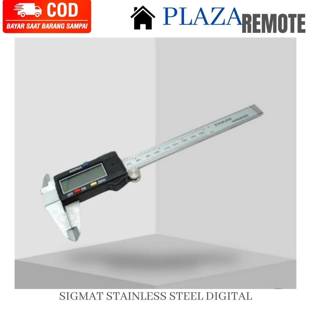 SIGMAT DIGITAL JANGKA SORONG BESI STAINLESS STEEL 150 MM MICROMETER PENGGARIS PLUS BATERAI PREMIUM BOX