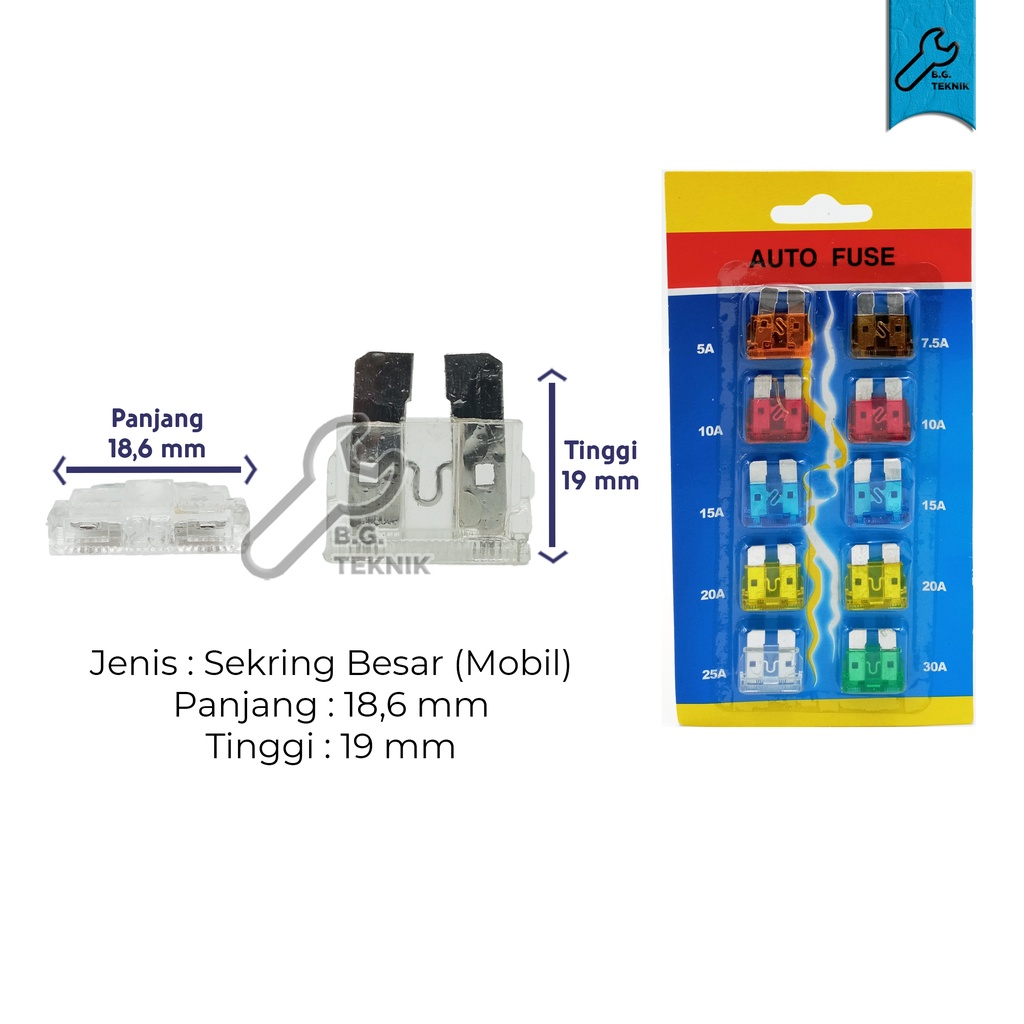 [1 SET] Sekring Tancap Besar / Kecil Fuse Blade / Sekring Mikro