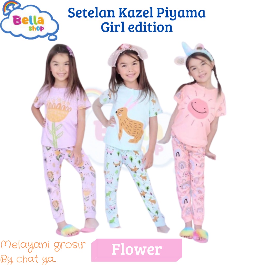 PROMO PIYAMA KAZEL PIYAMA KAZEL BAJU TIDUR SERI ANAK PEREMPUAN ANAK CEWEK - BELLA SHOP