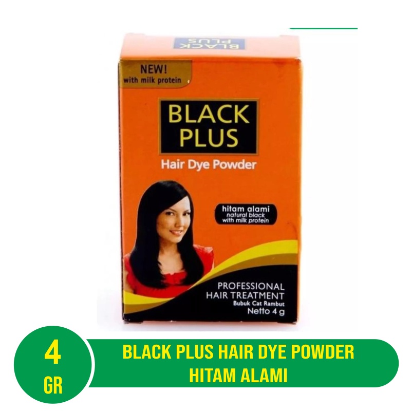 Black Plus Bubuk Pewrna Rambut Hitam Alami 4gr