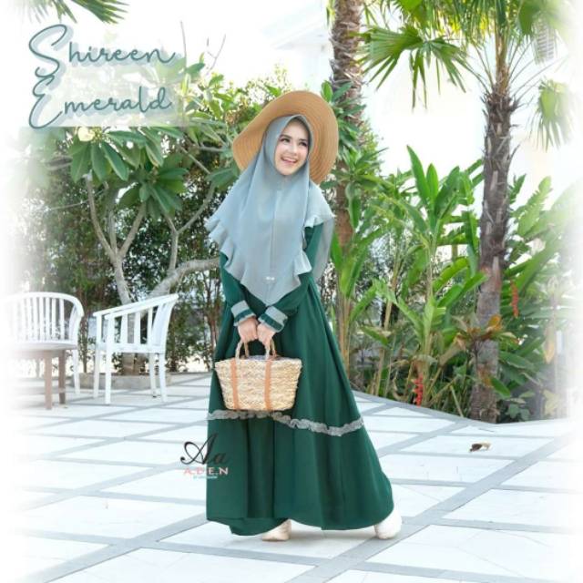 SHIREEN SERIES EMERALD SIZE S BY ADEN HIJAB DRESS LENGAN PANJANG GAMIS SHIREEN ADEN HIJAB