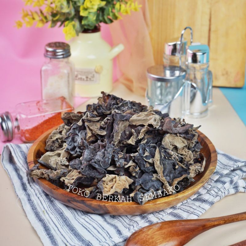 

Jamur Kuping Hitam 250gr / Dried Black Fungus Mushroom Bokji Bok Ji