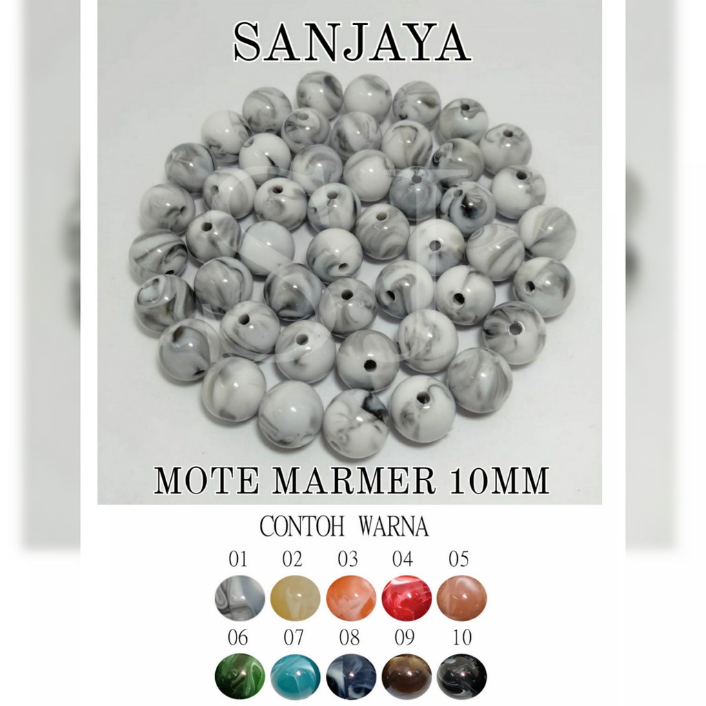 MOTE MARMER / MANIK MOTIF MARMER / MANIK CORAK MARMER BULAT / MANIK MARMER BULAT / MOTE MARMER 10MM