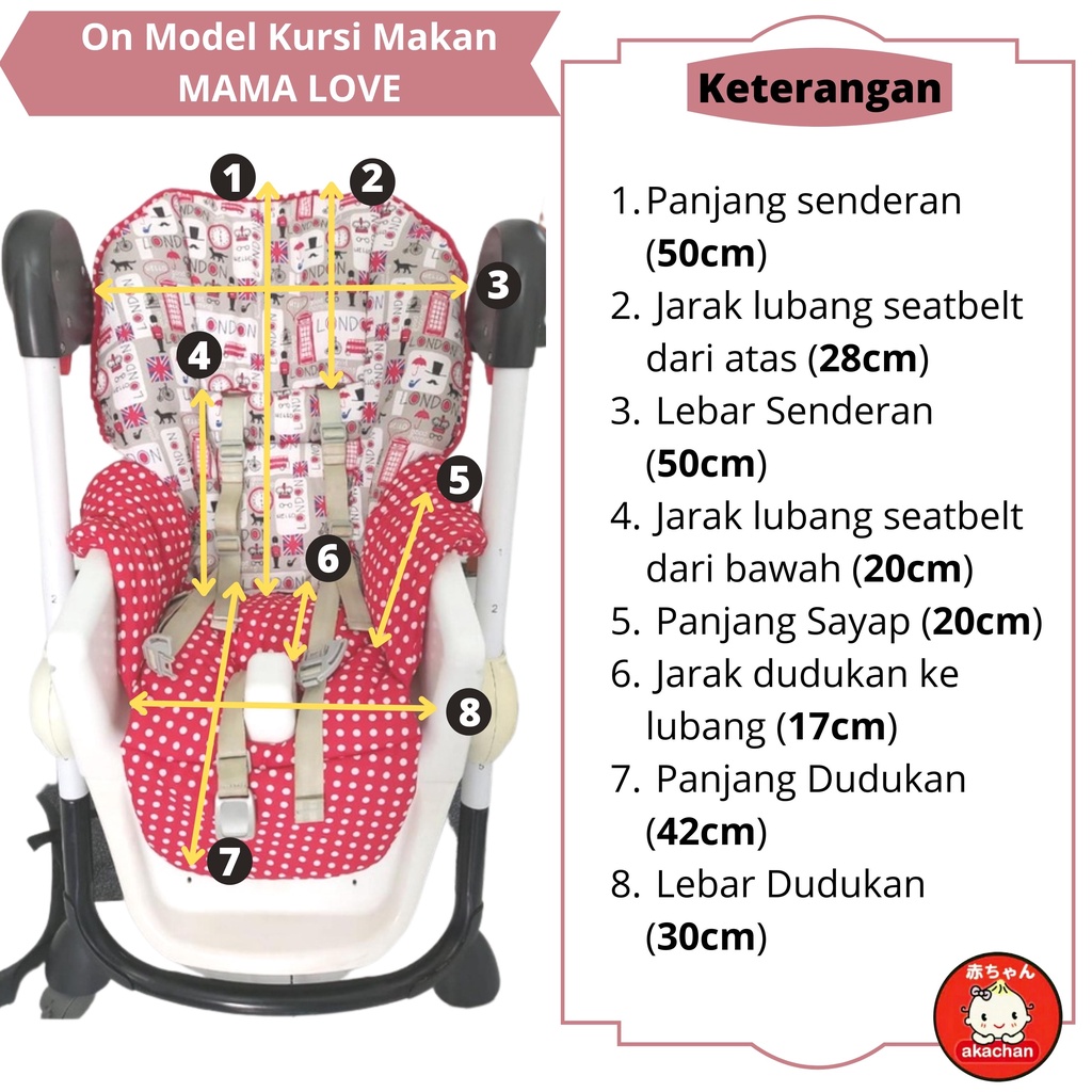 ALAS Kursi Makan Bayi JUMBO - High Chair Pad Baby Akachan mamalove graco cocolatte HC