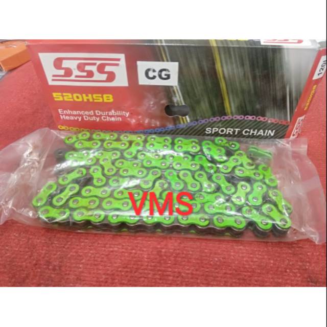 Rantai sss 520 120 HSB rantai sss warna hijau ninja 250 CBR 250 ninja 150RR Tiger