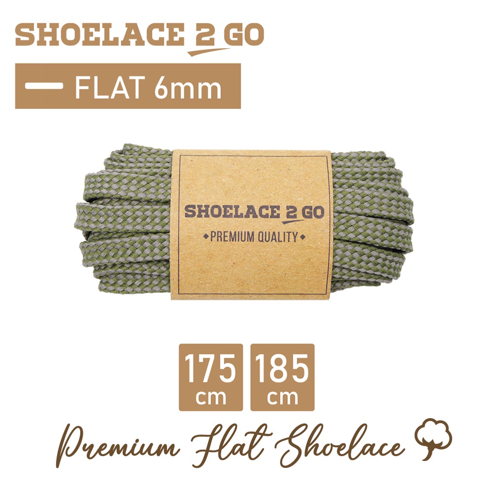 SHOELACE 2 GO PREMIUM TALI SEPATU GEPENG PIPIH FLAT K2 - GREEN