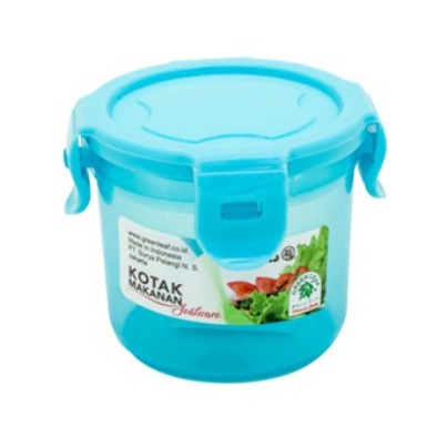 GREEN LEAF 5024 Square Water Bottle 400ml (Warna Random), Lunch Box Food Storage Tempat Makan Wadah Bekal 720ml(Warna Random),,Toples Tempat Bumbu Bulat Lock 4 - Wadah Sambel, kecap Kedap Udara