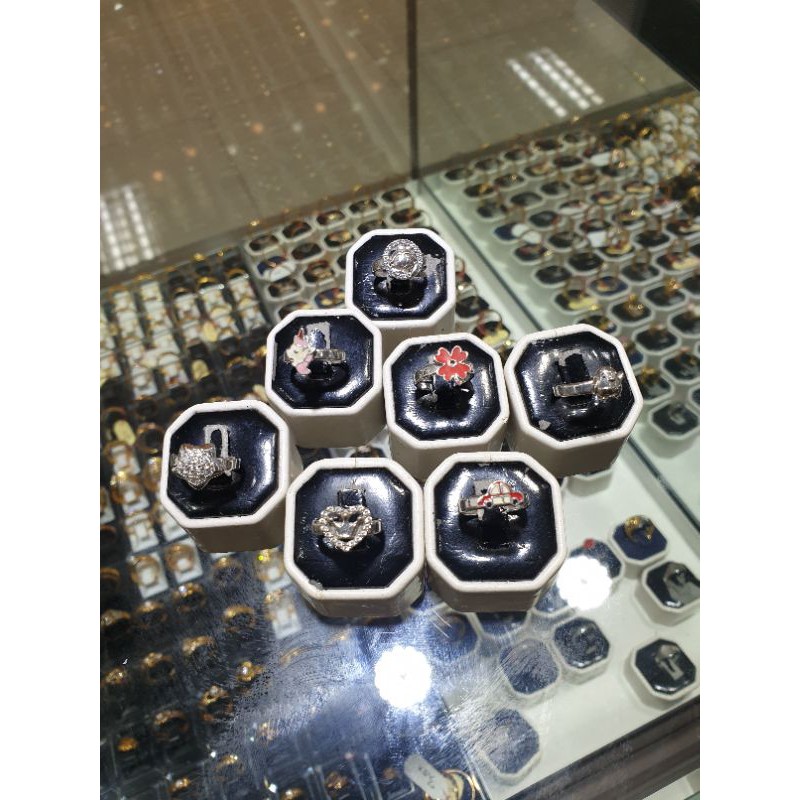 cincin anak emas putih karakter lucu