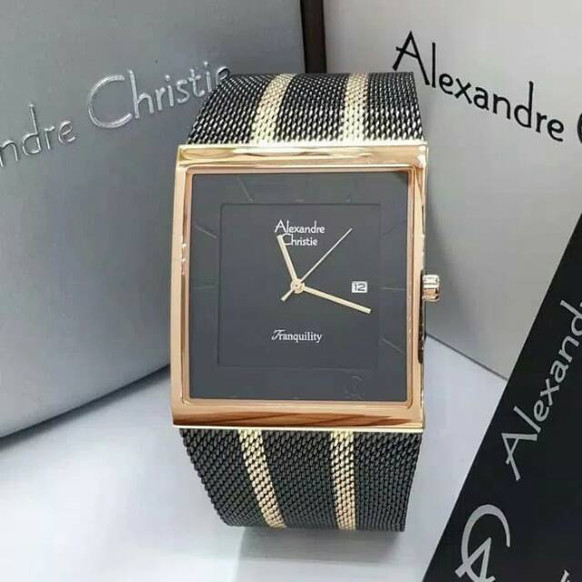 JAM TANGAN PRIA / COWOK ALEXANDRE CHRISTIE AC 8333 BLACK ROSEGOLD