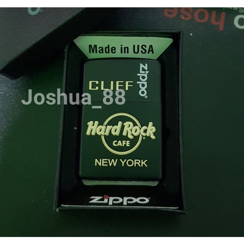 Zippo Korek Api Black Matte Matte Hard Rock Cafe New York Bisa Ukir nama Sendiri