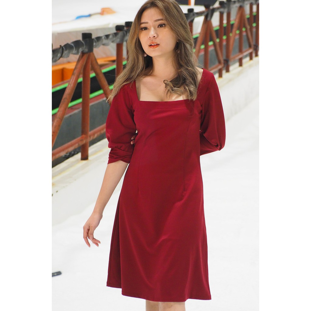 Rectangle Neckline Dress