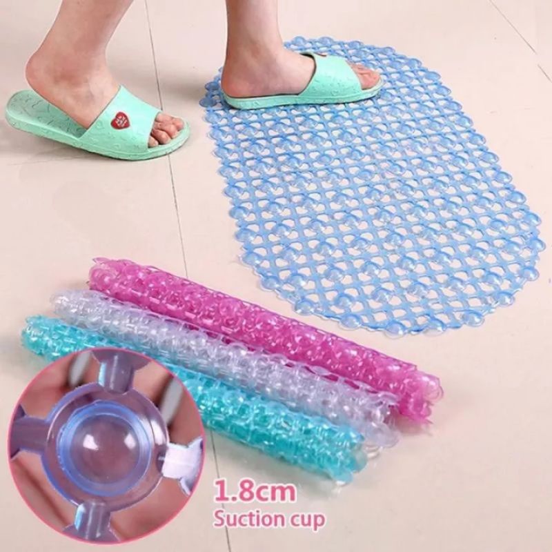 Keset Kamar Mandi Anti Licin / Alas Kaki Toilet Dapur / Karpet Lantai Silikon Suction Cup Bathroom Anti Slip Mat PVC Anti Slip