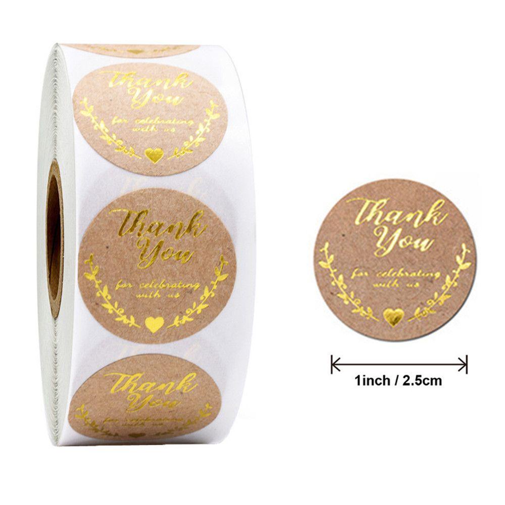 Populer 500pcs Thank You Sticker Roll Packaging Paket Kado Kertas Scrapbooking Vintage