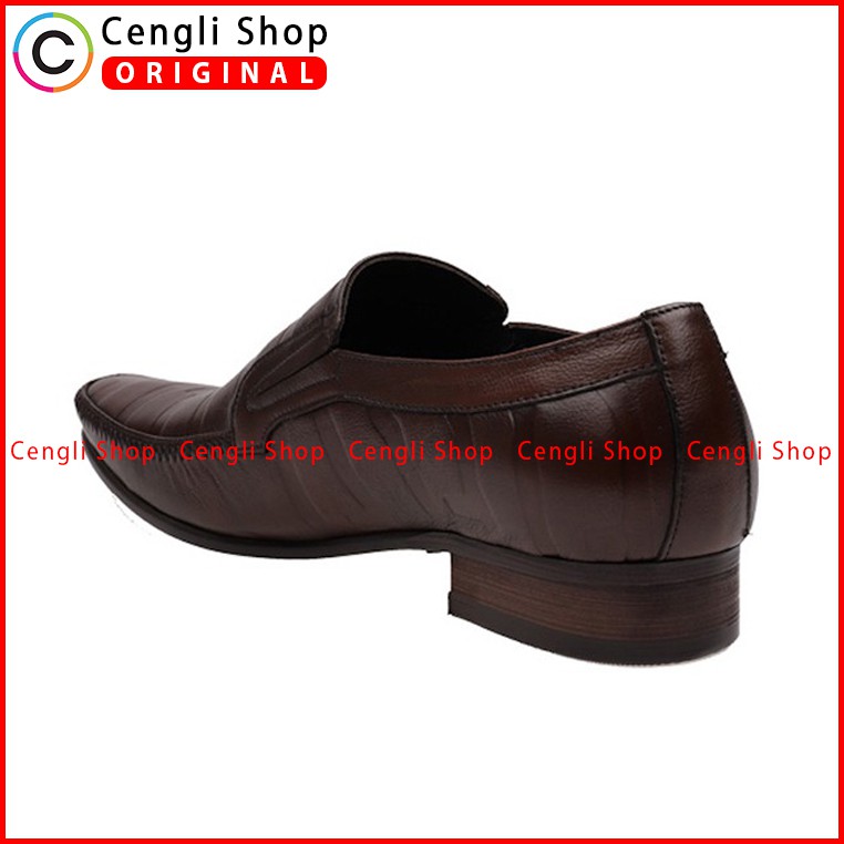 PLAYBOY SEPATU PANTOFEL KULIT FORMAL PRIA ORIGINAL TERBARU COKLAT PL83