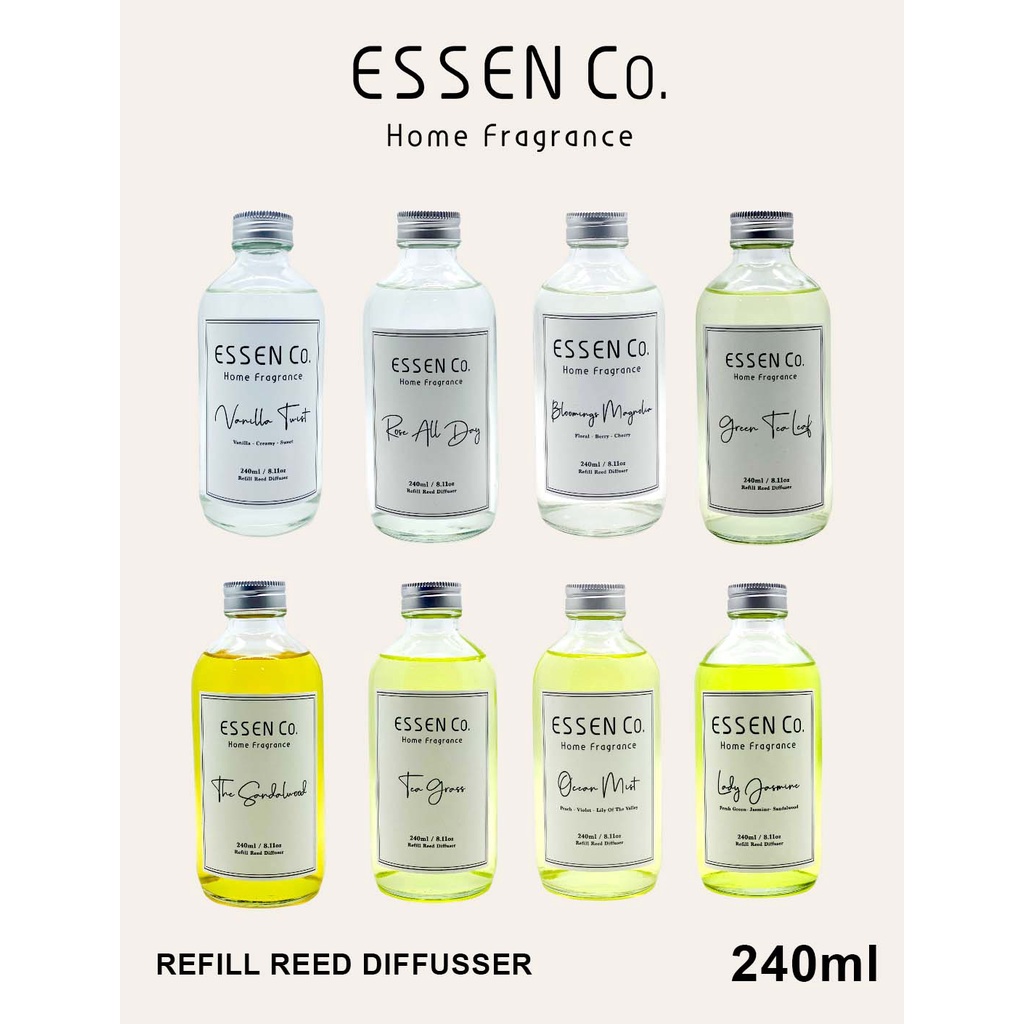 Essen Co Reed Diffuser Aromatherapy Pengharum Pewangi Ruangan Aromaterapi Isi Ulang Refill 240ml