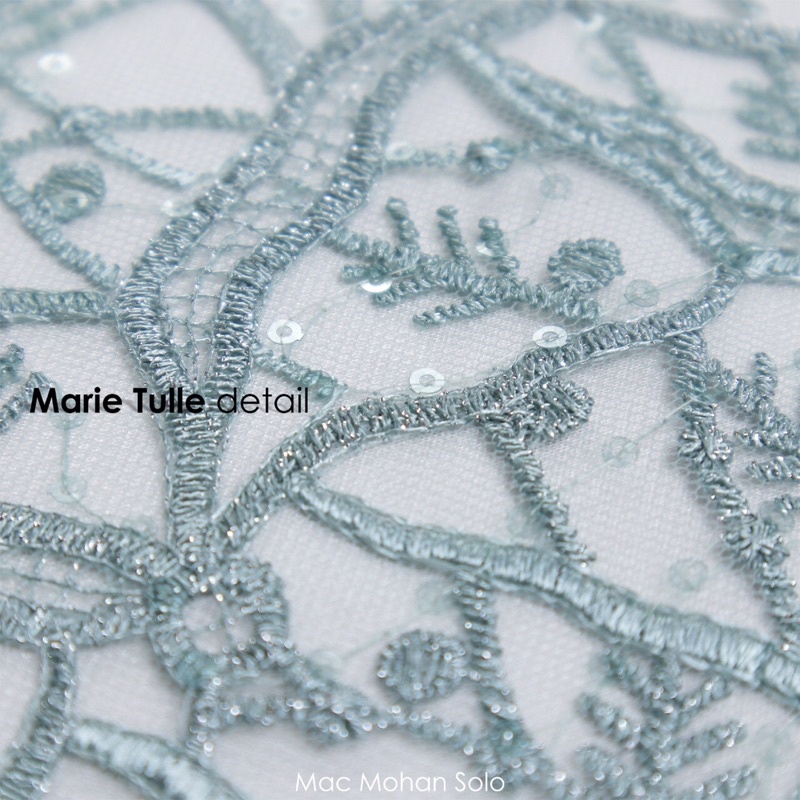 [NEW ARRIVAL] MARIE TULLE WITH PAYET EXCLUSIVE EMBRODERY METALLIC FOR WEDDING DRESS KEBAYA BRIDESMAID TILE AKAR PER 0.5M BY MAC MOHAN