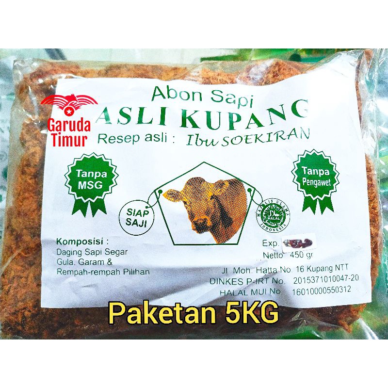 

Paket 5kg, Abon Sapi, Resep Ibu Soekiran, Asli Kupang, HALAL