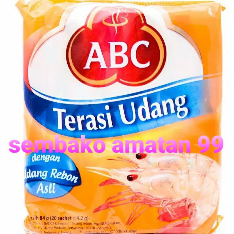 Terasi Udang Abc Terasi Abc 1 Pak Isi 20 Sachet @4,2gram