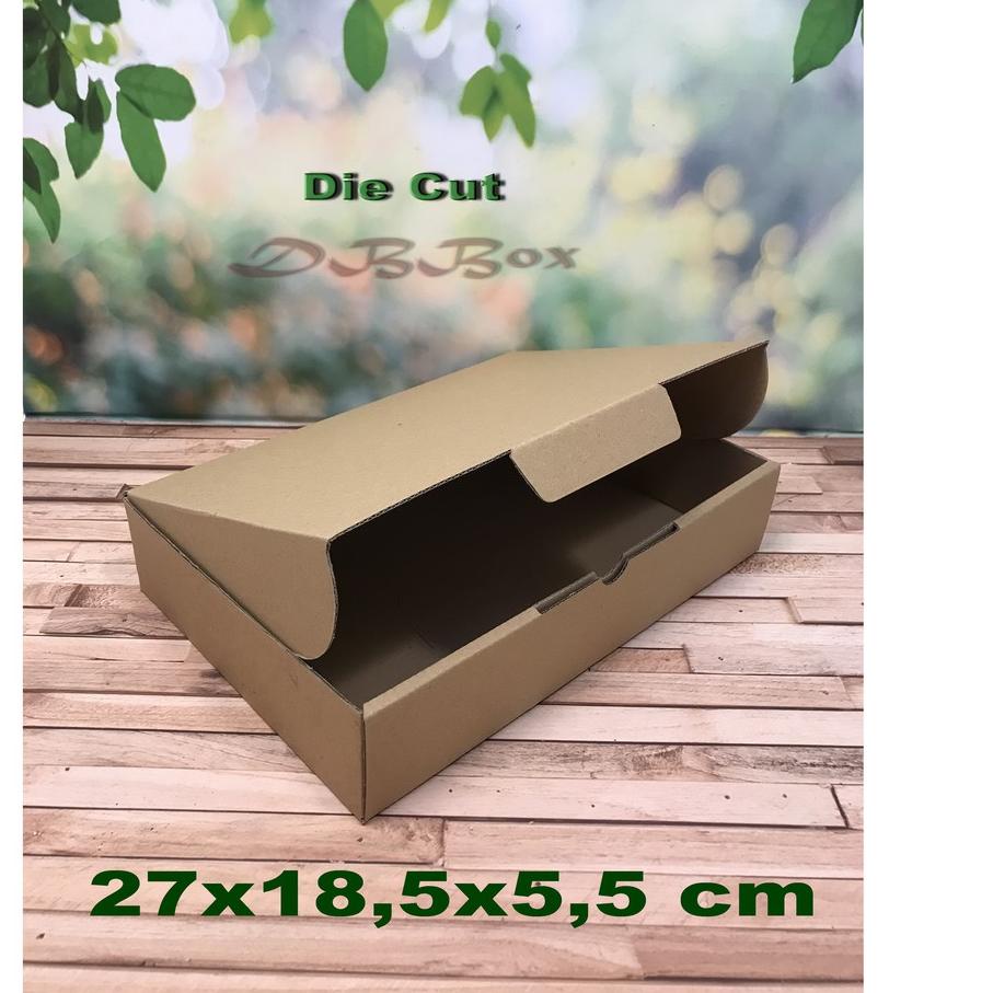 

T77✤ ( 10 Pcs ) Kardus uk. 27x18,5x5,5 cm...Die Cut untuk kotak donut isi 6 pcs - dll , model box