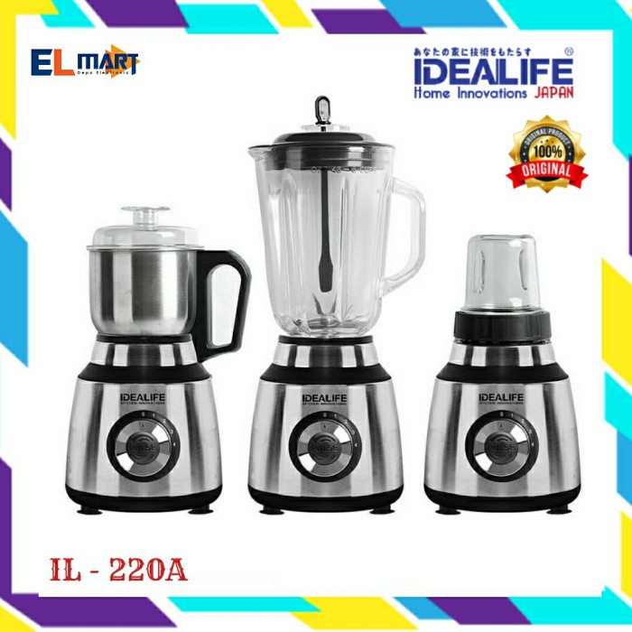 Idealife Blender Kaca Penggiling Bumbu Kacang 3in1 IL 220A 220 A IL220A