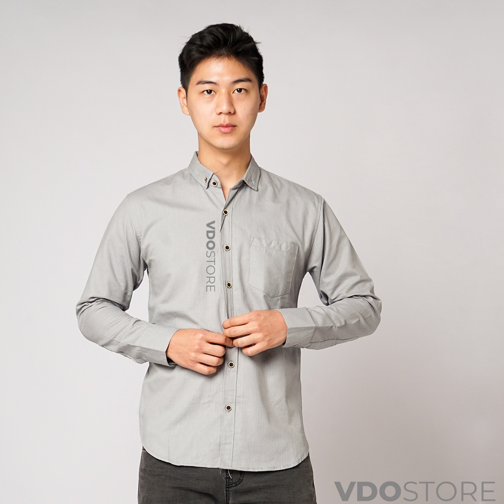 KEMEJA PRIA ABU BASIC LENGAN PANJANG BAJU DEWASA POLOS PREMIUM KEMEJA KERJA TEBAL M L XL MEN SHIRT KEMEJA KANTOR FORMAL SANTAI CASUAL SEMI KASUAL VIRAL MURAH KATUN KUALITAS