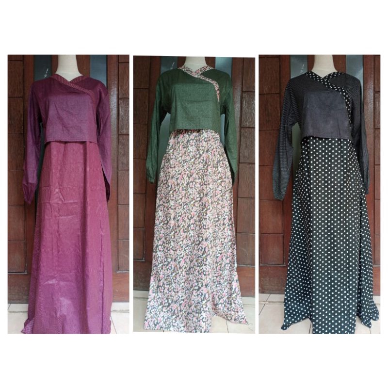 gamis katun Jepang motif terbaru model kimono