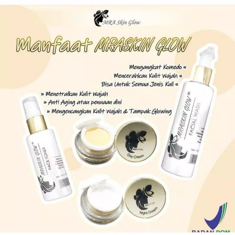 MRA SKIN GLOW PEMUTIH WAJAH 100% MEMUTIHKAN WAJAH AMAN BPOM