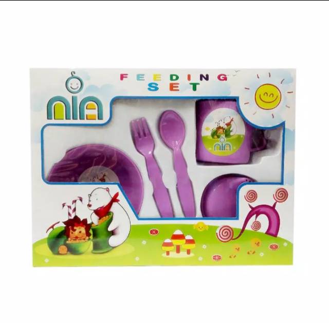 Feeding bayi set nia small - tempat makan bayi murah - perlengkapan bayi murah