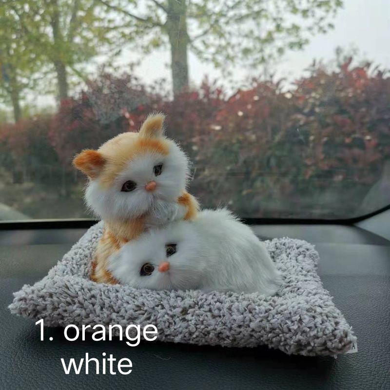 ARANG Bambu Kucing Pajangan Dashboard Mobil Pajangan Mobil Arang Bambu Mobil Arang Bambu Dua Kucing 