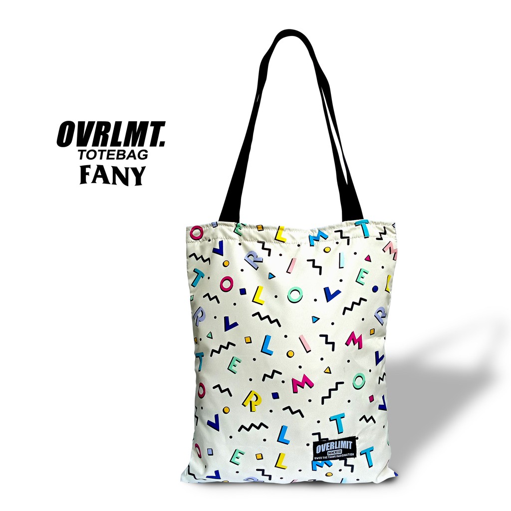 Tas Totebag OVERLIMIT Fany Tote Bag Resleting Serba Guna / Totbag Distro Tas Tootbag Casual Tot Bag Motif Bahan Parasut