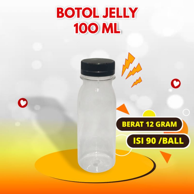 (Paket isi 50pcs) Botol Jelly 100ml free packing kardus