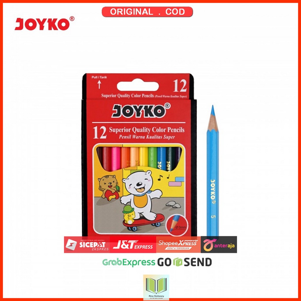 

Joyko Color Pencil CP-S12 (Mini, 12 Color ) - 1 Set ( 12 Pcs )
