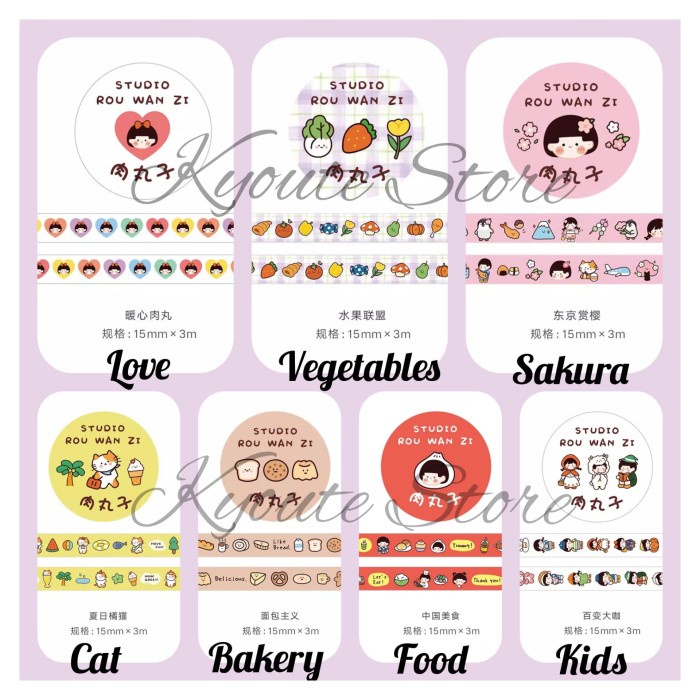 

Dijual Cute Washitape Paper Selotip Lucu Masking Tape Kartun Dekorasi Diy Hot Sale