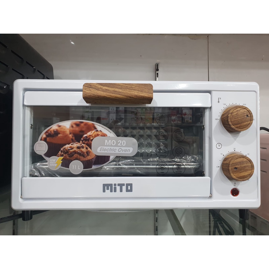 MITO Oven Listrik Mini Electric Oven MITO MO 20 Kapasitas 11 Liter white GARANSI RESMI