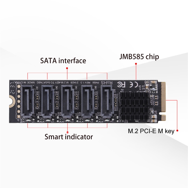 Btsg for M.2 (PCIe 3.0) to 3.0 6G SSD Adapter Dengan 5port Support 3.0 Devi