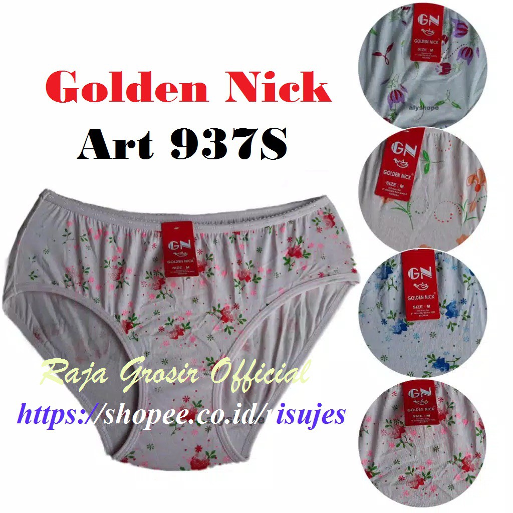 Celana Dalam Wanita Motif Bunga GOLDEN NICK 937S / CD Motif Bunga Warna Warni GN 937S