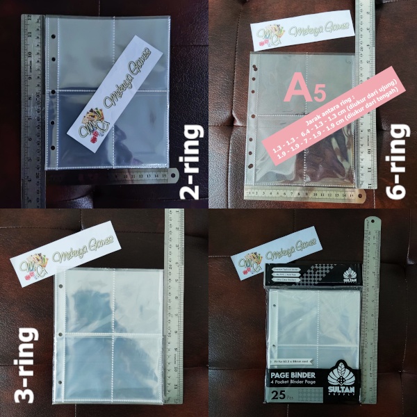 A5 4p 8p 2 3 6 7 hole Sleeve Page 2-ring 3-ring 6-ring Binder 67x92mm 2R Sport KPop Photo Card Pokem