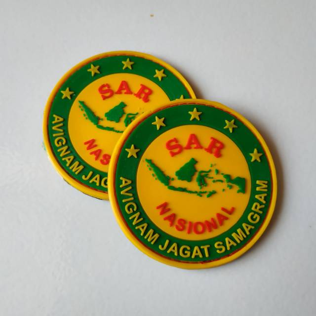 Patch rubber SAR INDONESIA / TIMSAR/BASARNAS/BPBD/BNPB/RESCUE/tempelan karet emblem velcro