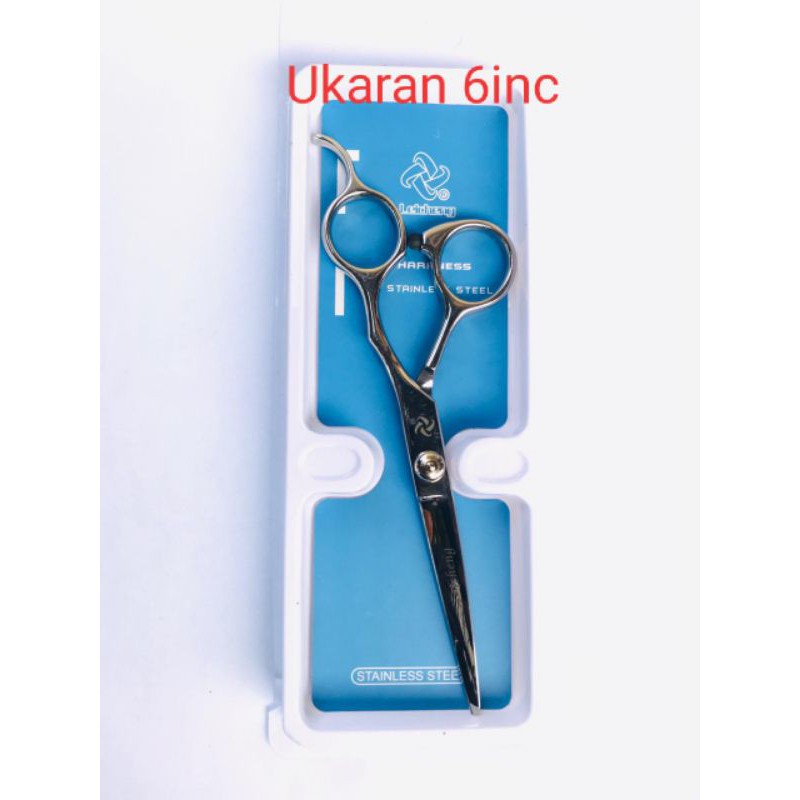 Gunting cukur rambut stainless LEICHENG 6 inc. Gunting potong rambut. Gunting cukur stainless