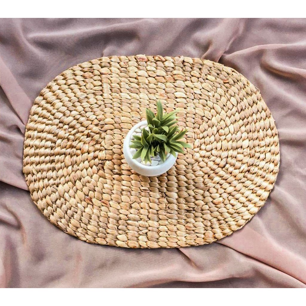 Placemats Oval Anyaman / Tatakan Oval Anyaman / Kerajinan Eceng Gondok