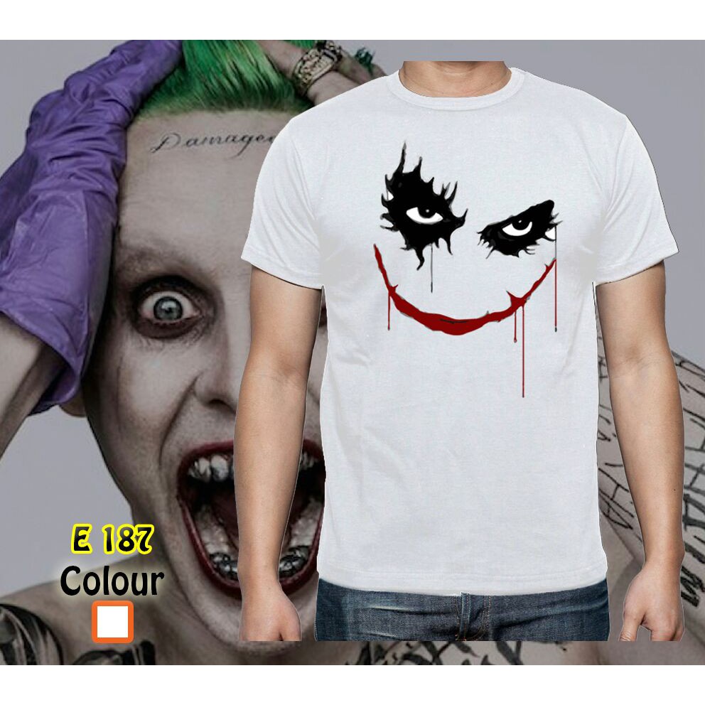 Kaos Baju Joker Putih Tshirt Superhero Premium Quality Rhymes Import