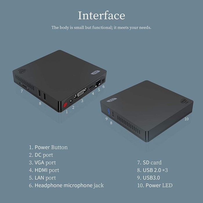 Z83V Mini PC - WINDOWS 10 PC Intel Atom x5-Z8350 Support HDMI VGA