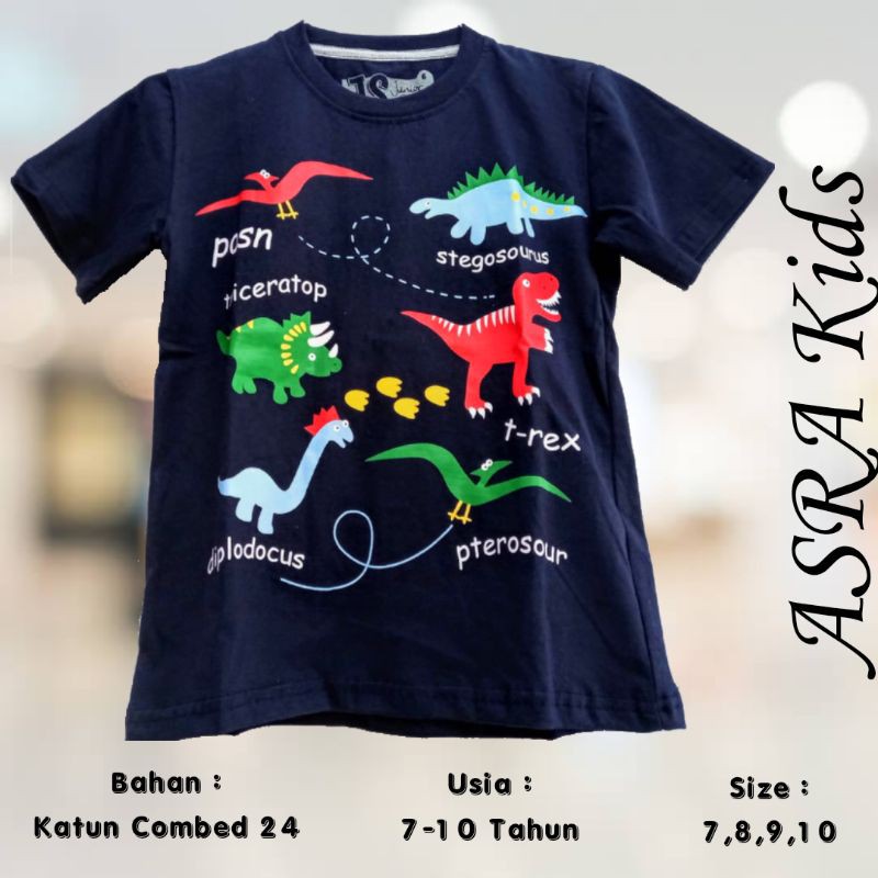  KAOS  DINOSAURUS  BAJU ANAK LAKI LAKI KARAKTER DINO 7 10 