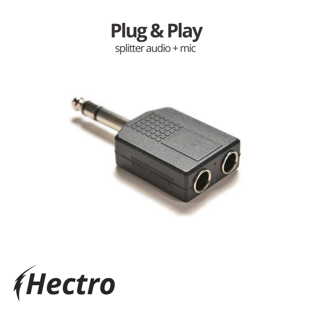 HECTRO KONEKTOR Y SPLITTER 6.5MM MALE TO 2 FEMALE 6.5MM / ADAPTER