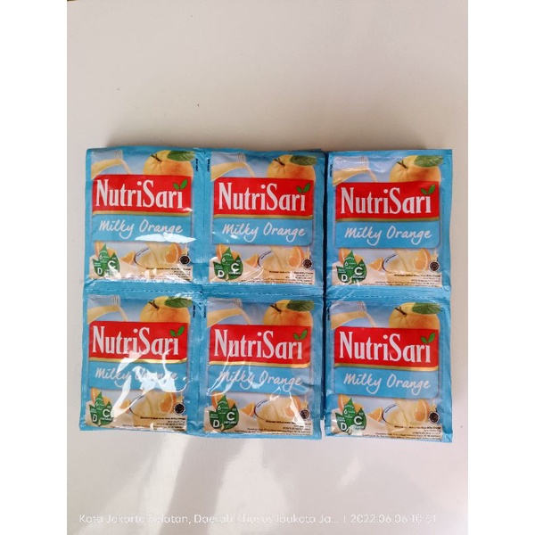 

Nutrisari Milky orangge 1 renceng isi10